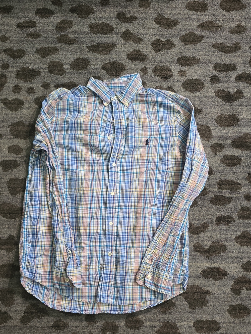 Ralph Lauren Pastel Plaid Button-Down Shirt in Blue and Pink